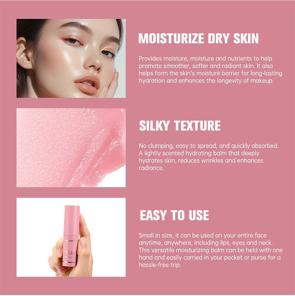 Wrinkle Bounce Multi Balm Extract Deep Hydrating Facial Skin Multi-functional Pink Balm Stick Skin Care Makeup Base Products