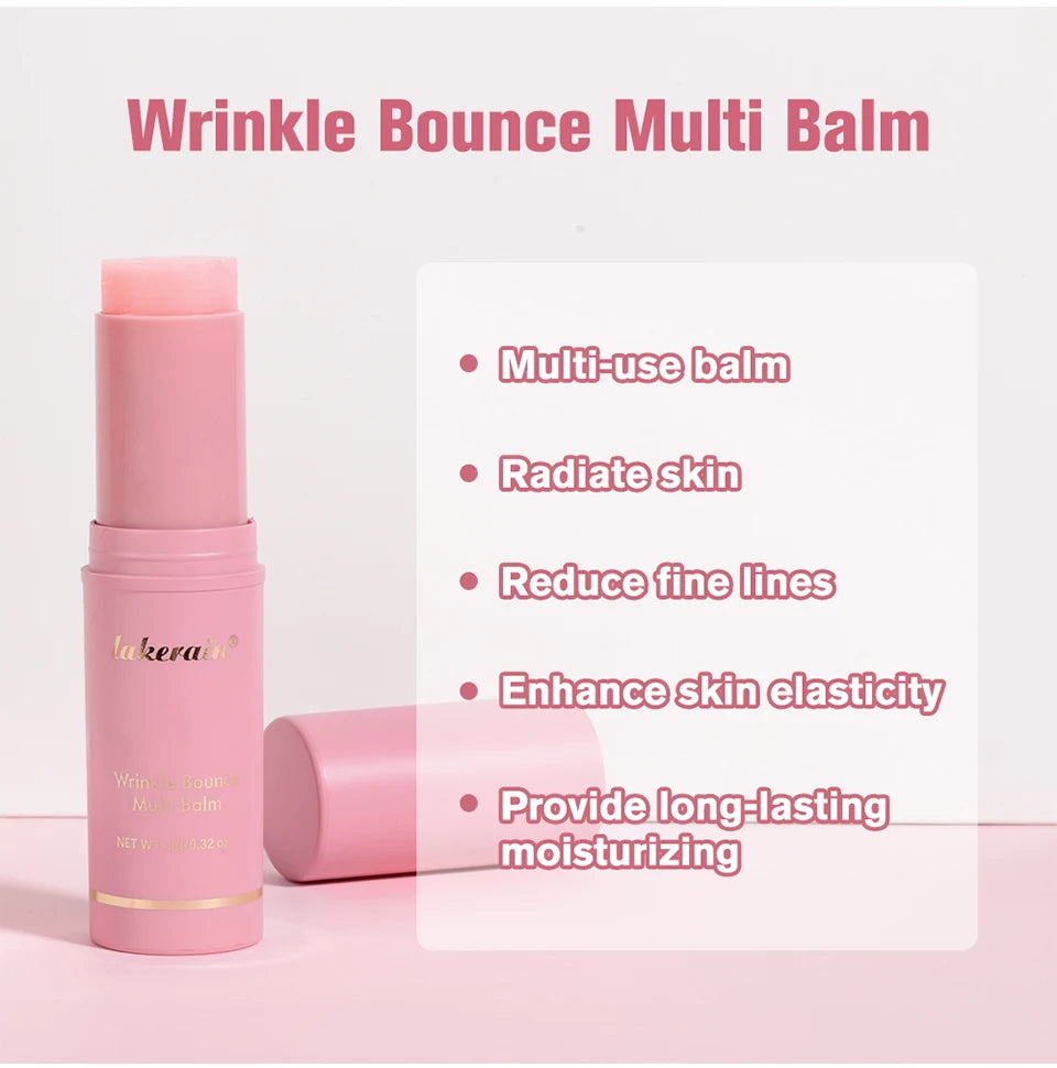 Wrinkle Bounce Multi Balm Extract Deep Hydrating Facial Skin Multi-functional Pink Balm Stick Skin Care Makeup Base Products
