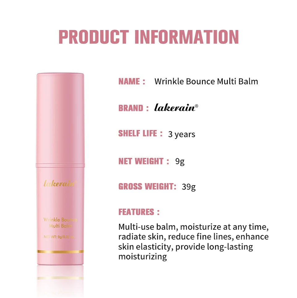 Wrinkle Bounce Multi Balm Extract Deep Hydrating Facial Skin Multi-functional Pink Balm Stick Skin Care Makeup Base Products