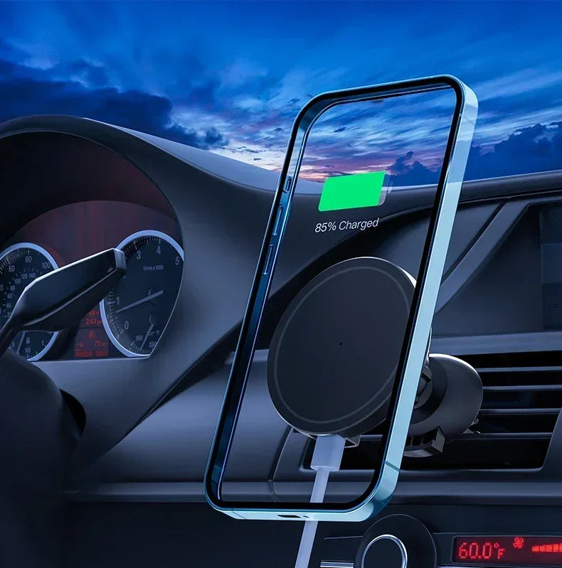 VIKEFON Magnetic Car Wireless Charger For iPhone 12 13 14 15 pro max Air Vent Car Phone Holder Stand Fast Car Charging