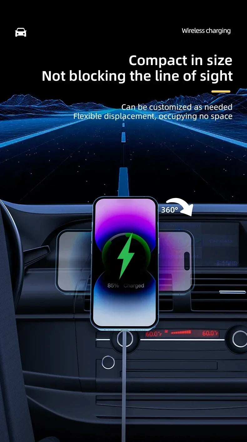 VIKEFON Magnetic Car Wireless Charger For iPhone 12 13 14 15 pro max Air Vent Car Phone Holder Stand Fast Car Charging