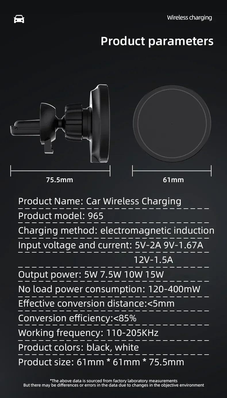 VIKEFON Magnetic Car Wireless Charger For iPhone 12 13 14 15 pro max Air Vent Car Phone Holder Stand Fast Car Charging