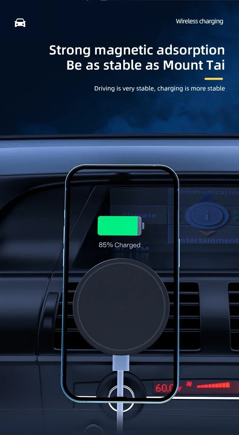 VIKEFON Magnetic Car Wireless Charger For iPhone 12 13 14 15 pro max Air Vent Car Phone Holder Stand Fast Car Charging